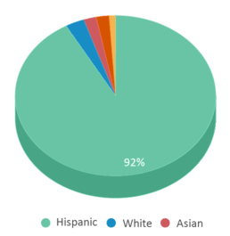 This chart displays the percentage breakdown of students of all ethnic groups in Loma Vista Middle School. This chart displays the percentage breakdown of students of all ethnic groups in Loma Vista Middle School.