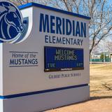 Meridian Photo #2 - The Meridian Elementary marquee greets every student, staff, and visitor on campus.
